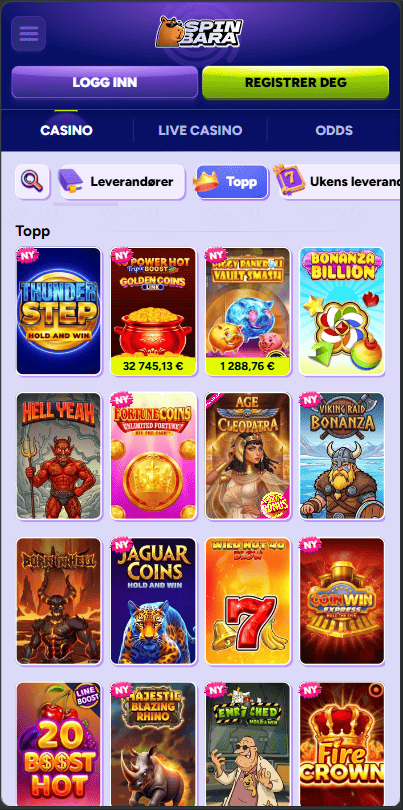spinbara casino games