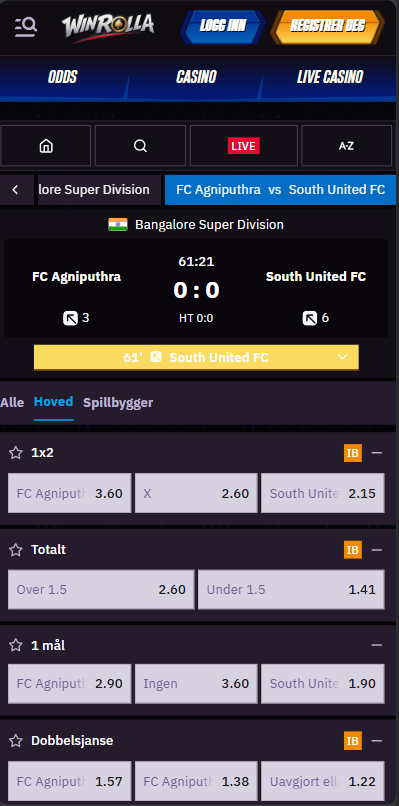 winrolla book live sports